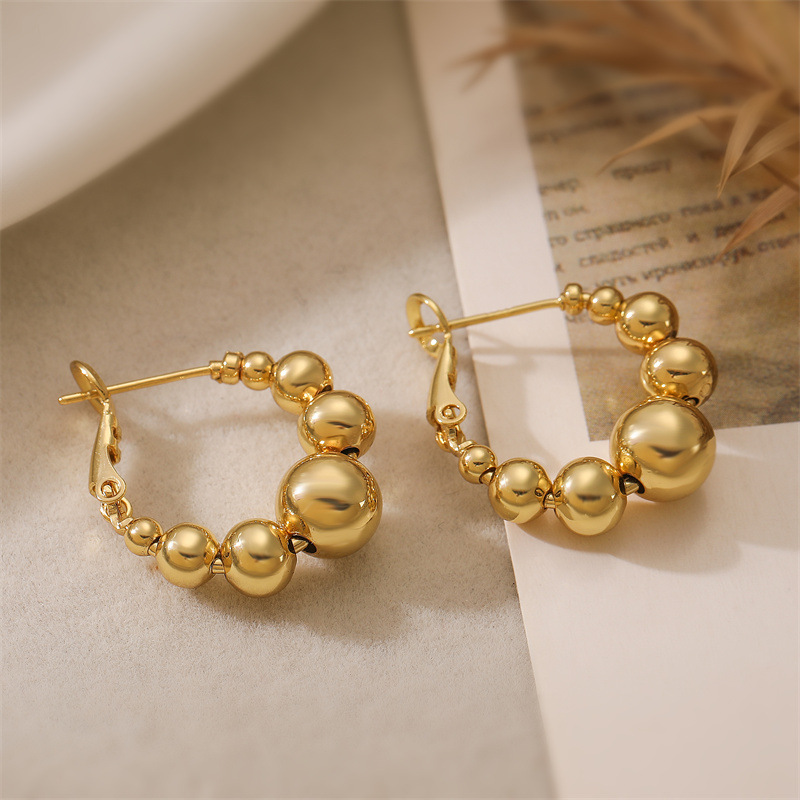 Oro verdadero electroplacado oro en forma de C pendientes de orejas metálicas simples estilo de alta moda pendientes geométricos retro