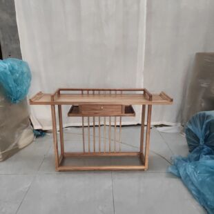New Chinese Style Entrance Table Entrance Cabinet Solid Wood Storage Table Table Wall Side Table Paint-free Old Elm Furniture Entrance
