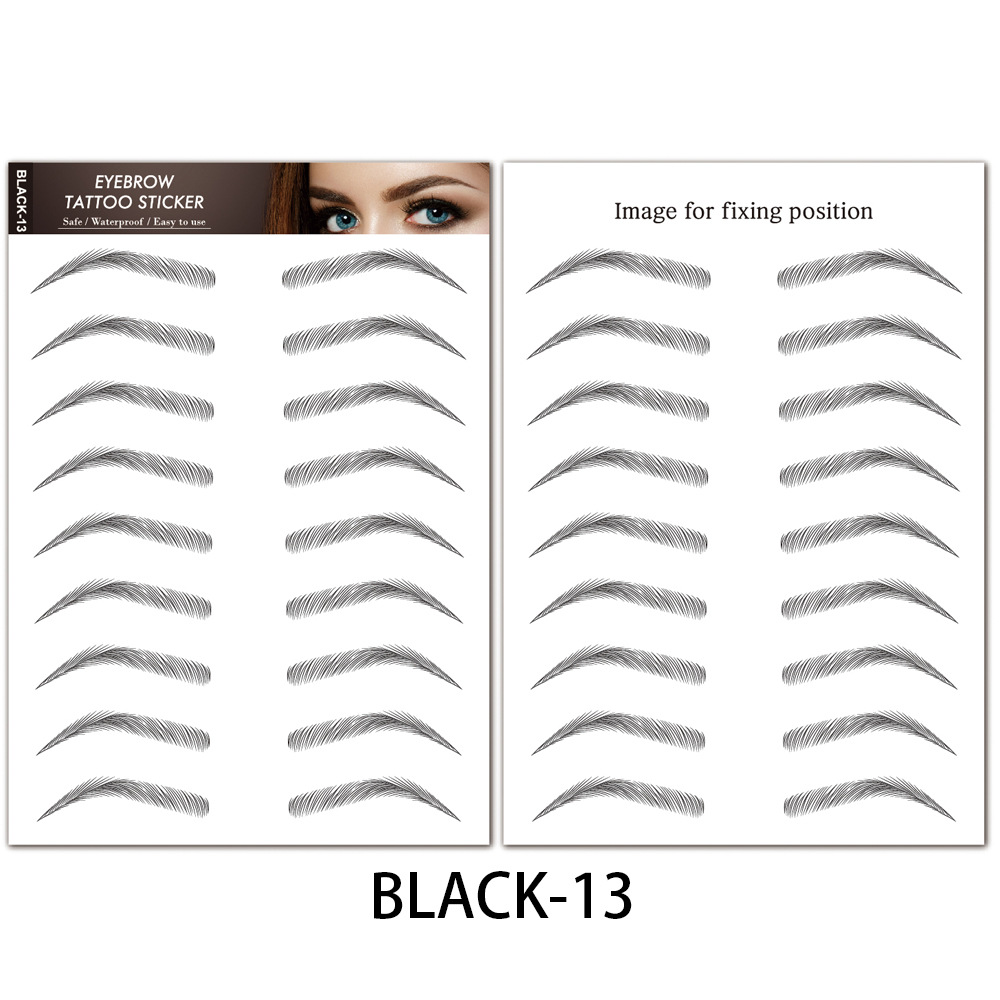 Fabricante de pegatinas de cejas a prueba de agua en stock pegatinas de tatuaje al por mayor de simulación de tordo perezoso tatuaje de cejas 6D pegatinas de cejas