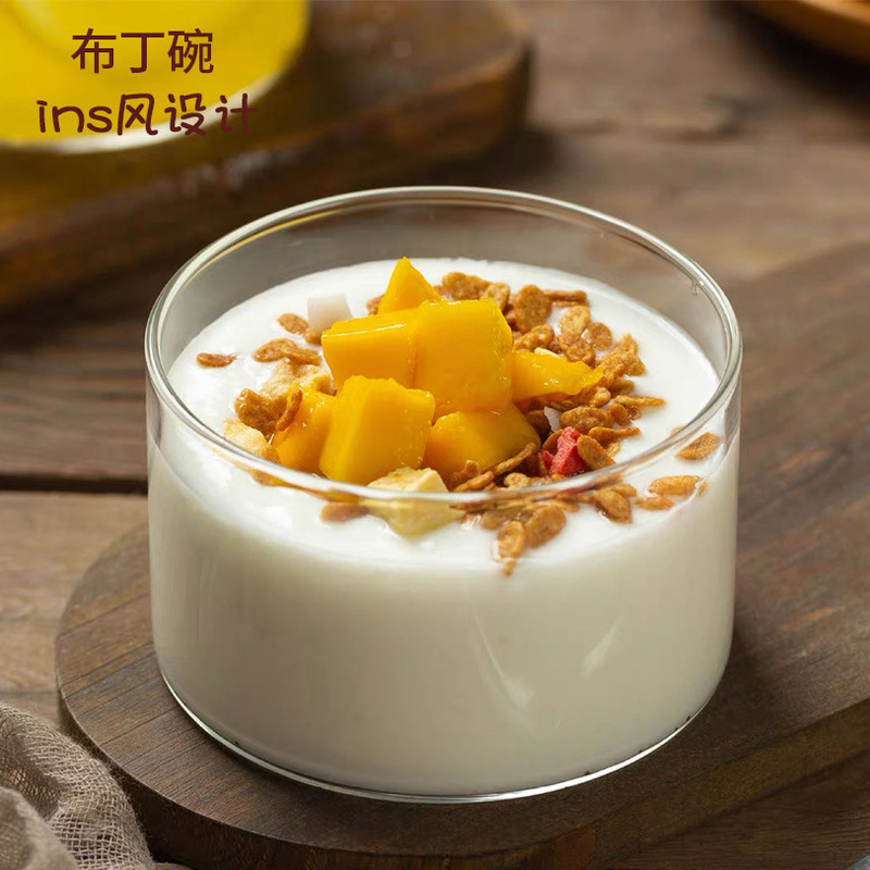 High Temperature Resistant High Borosilicate Glass Pudding Bowl Baking Mold Dessert Cup Bird's Nest Bowl Yogurt Bowl Ice Cream Bowl Wholesale