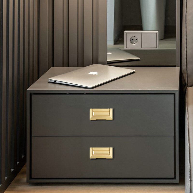 Drawer cabinet door flat handle bedside table tatami invisible decoration no punching light luxury hidden buckle handle factory direct sale