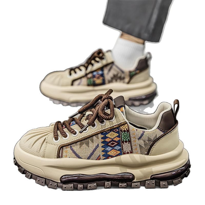 Primavera y verano nuevos zapatos para hombres zapatos casuales de suela gruesa para hombres tendencia de los hombres zapatos de papá de moda de personalidad transpirable y resistente al desgaste