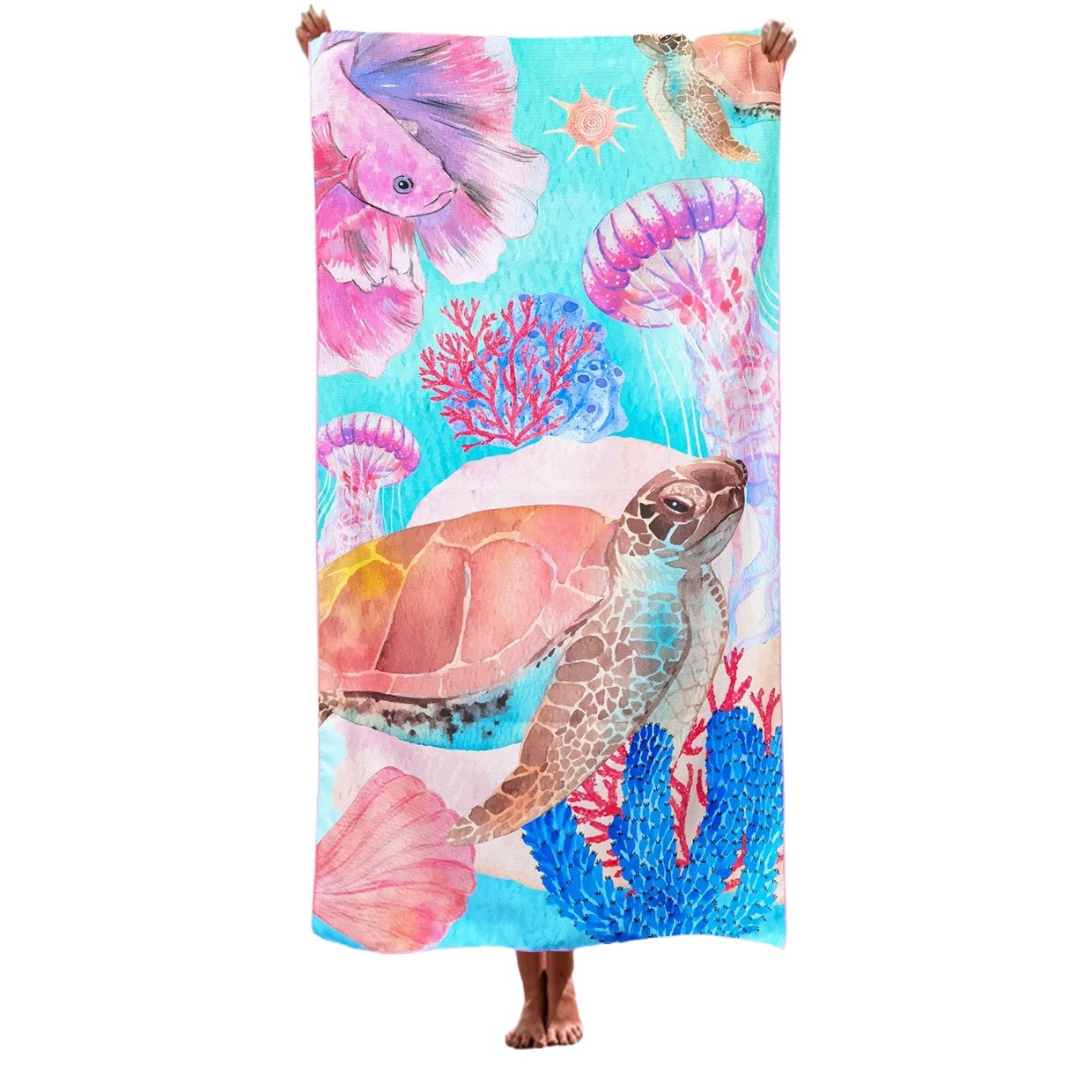 Amazon tira venta caliente toalla de playa comercio exterior toalla de impresión transfronteriza al por mayor vacaciones junto al mar toalla de baño de playa absorbente