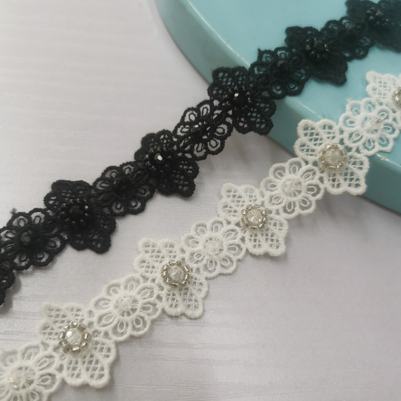 厂家现货水溶花边钉珠条码 DIY服装辅料 发夹饰品 婚纱礼服配饰