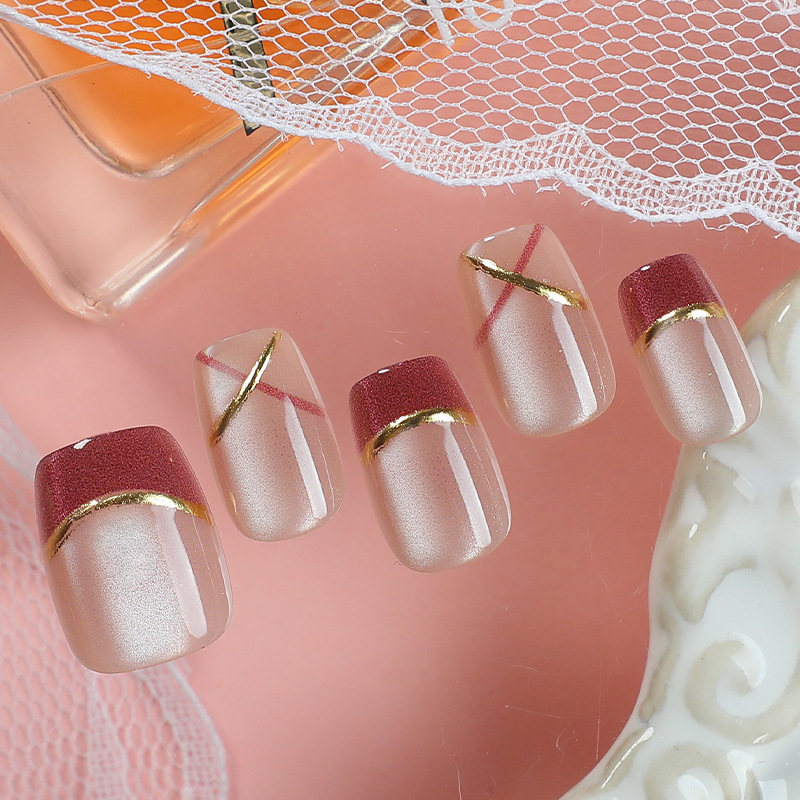 30 pieces of cross-border best-selling almond-shaped press-on nails, European and American ins gradient style with white bubble mesh nail tips, wholesale 30 pieces of cross-border best-selling almond-shaped press-on nails, European and American ins gradient style with white bubble mesh nail tips, wholesale