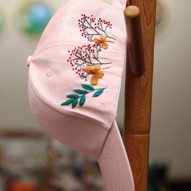 Hecho a mano sombrero hombres y mujeres bordado DIY producción material paquete Lu bordado regalo creativo para novio sol sombrero