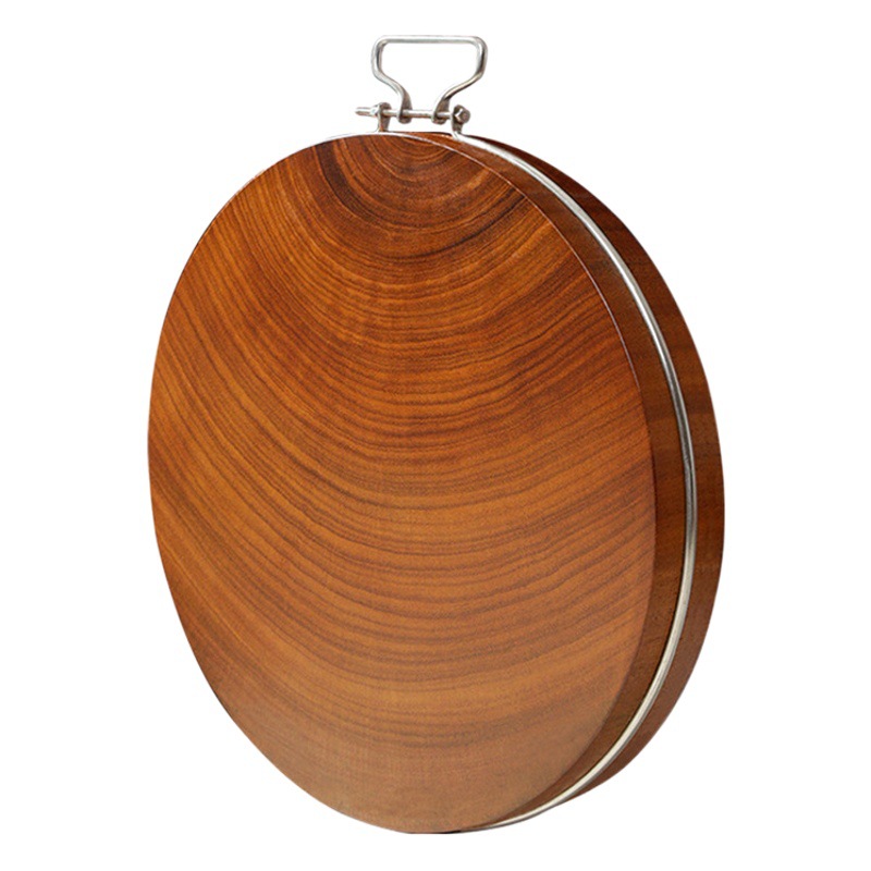 Tablero de corte de madera de hierro tabla de cortar cocina hogar tabla de cortar madera entera registro redondo engrosada tabla de cortar de madera maciza en stock al por mayor