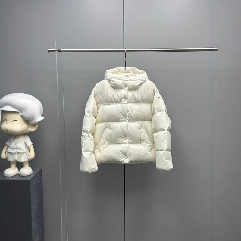 蒙家25ss M家新款Jaseur系列女短款羽绒服连帽拼接灯芯绒面包外套|undefined
