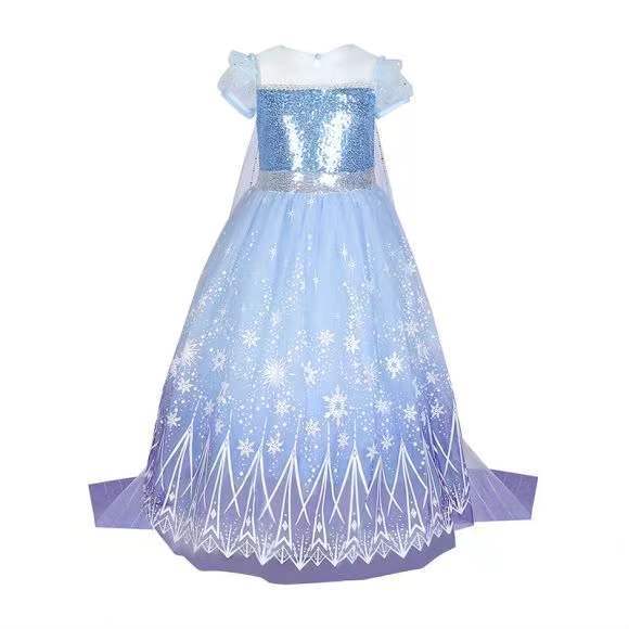 2022 Halloween Elsa Dress Summer Baby Stylish Skirt Summer Outfit Girls Children Elsa Princess