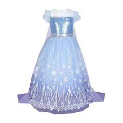 2022 Halloween Elsa Dress Summer Baby Stylish Skirt Summer Outfit Girls Children Elsa Princess