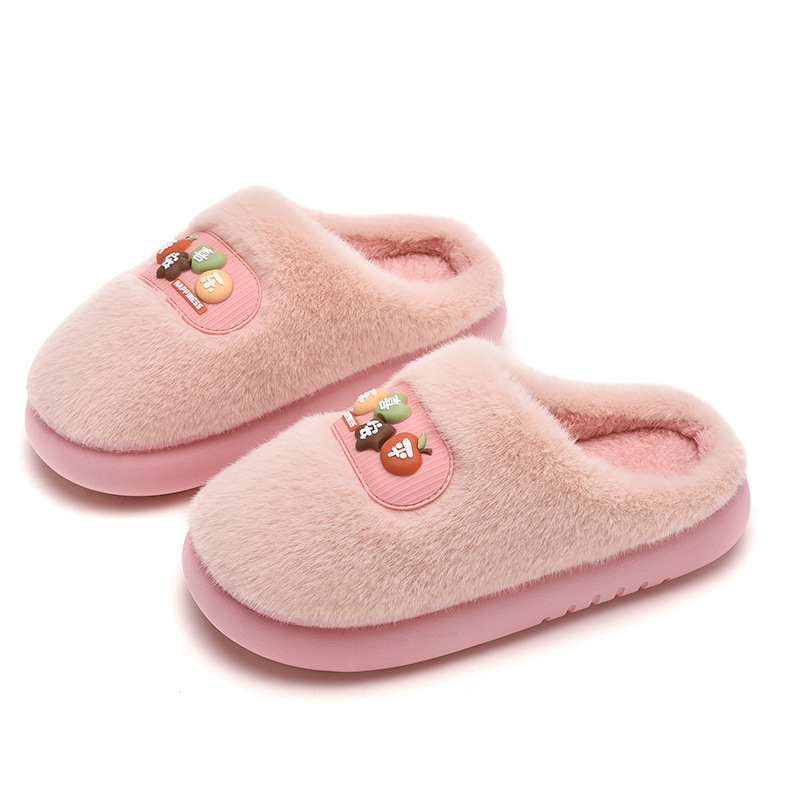 Qaidashun zapatillas de algodón para hombres y mujeres invierno nuevo interior y exterior peluche pareja zapatillas de algodón cálidas peluche al por mayor