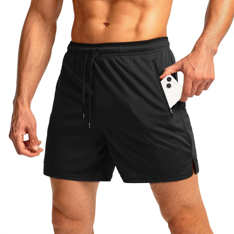 Cross-Border Men's Summer Running Shorts with Zipper Pockets, Quick-Dry Gym Sports Beach Shorts for Men Cross-Border Men's Summer Running Shorts with Zipper Pockets, Quick-Dry Gym Sports Beach Shorts for Men