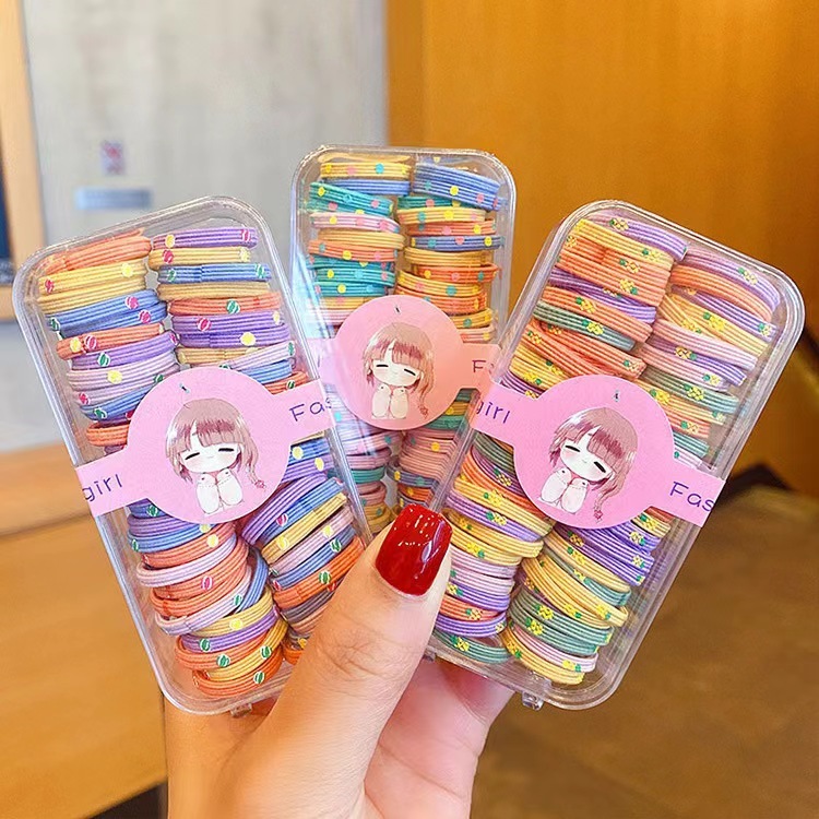 弾力性の良い新しい子供用ゴムバンド、韓国風高弾性キャンディーカラーのヘアロープ、女の子用ポニーテールヘアロープゴムバンド|undefined