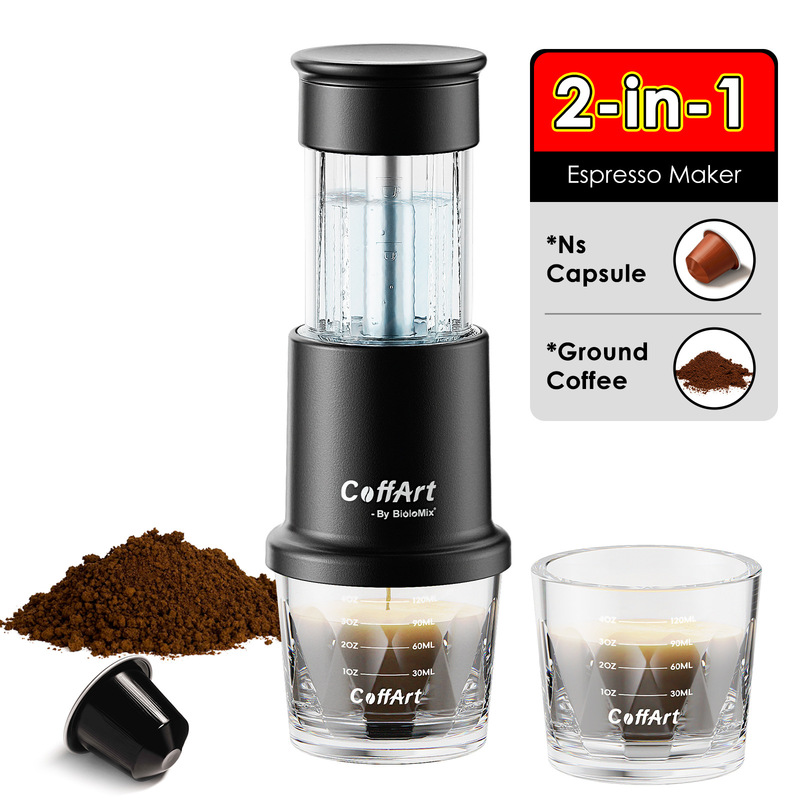 English Version Capsule Coffee Powder Italian Two-in-One Portable Espresso Hand Pressure Coffee Machine Outdoor Travel Camping English Version Capsule Coffee Powder Italian Two-in-One Portable Espresso Hand Pressure Coffee Machine Outdoor Travel Camping