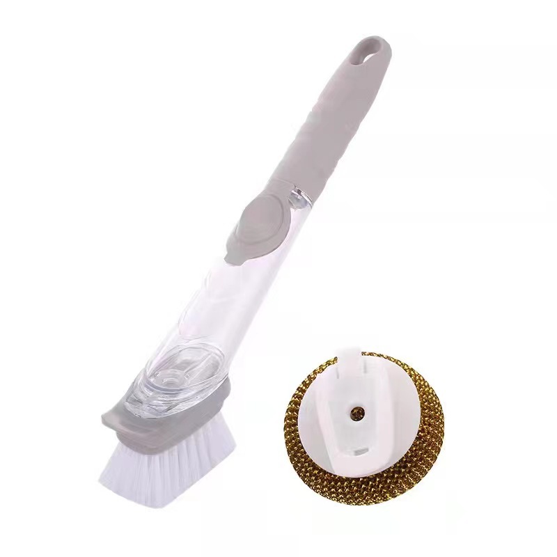 Directo de fábrica automático líquido lavado cepillo olla artefacto multifunción líquido alambre cepillo mango largo descontaminación TPR olla cepillo