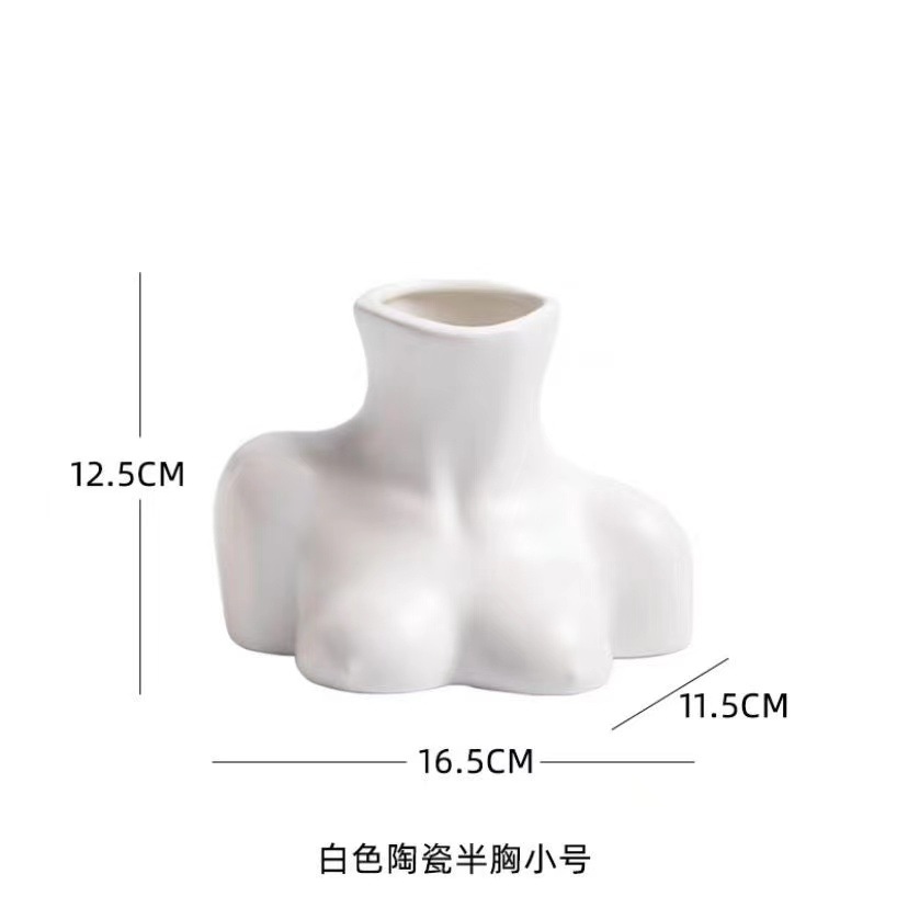 반신 인체 흰색 트럼펫