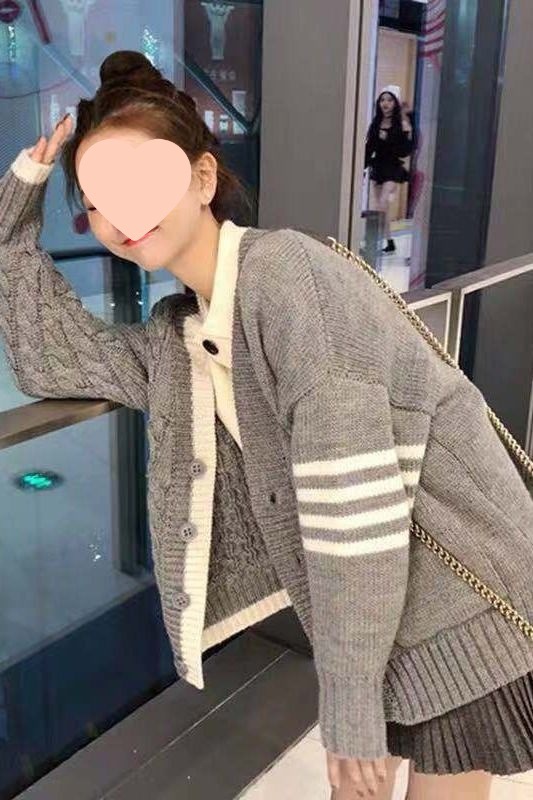 秋冬装新款针织开衫外套女韩版宽松学生慵懒风百搭领开衫毛衣女