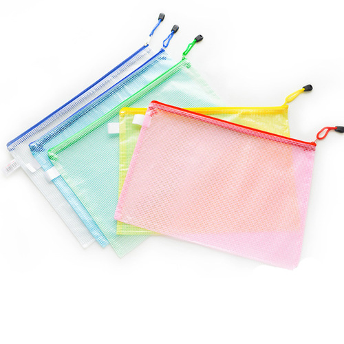 Grid bag file bag transparent plastic zipper large capacity a4 waterproof grid bag information file bag wholesale for students