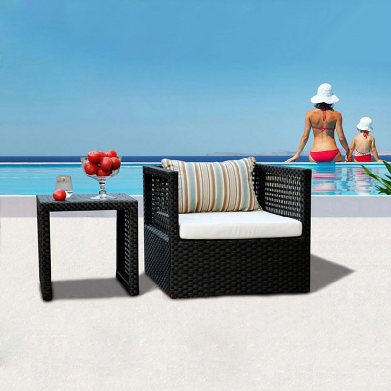 Al aire libre de ocio sofá de ratán combinación al aire libre patio sofá de ratán sala de sol silla de ratán individual doble terraza muebles