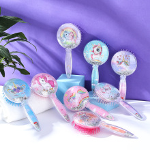 可爱卡通圆形闪粉亮片美发梳 顺发梳 不打结梳 气垫梳 按摩梳