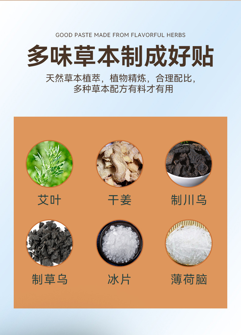 Self-Heating Mugwort Cervical Knee Lumbar Shoulder Patch Moxibustion Warming Patch 12 Patches Per Box specifications