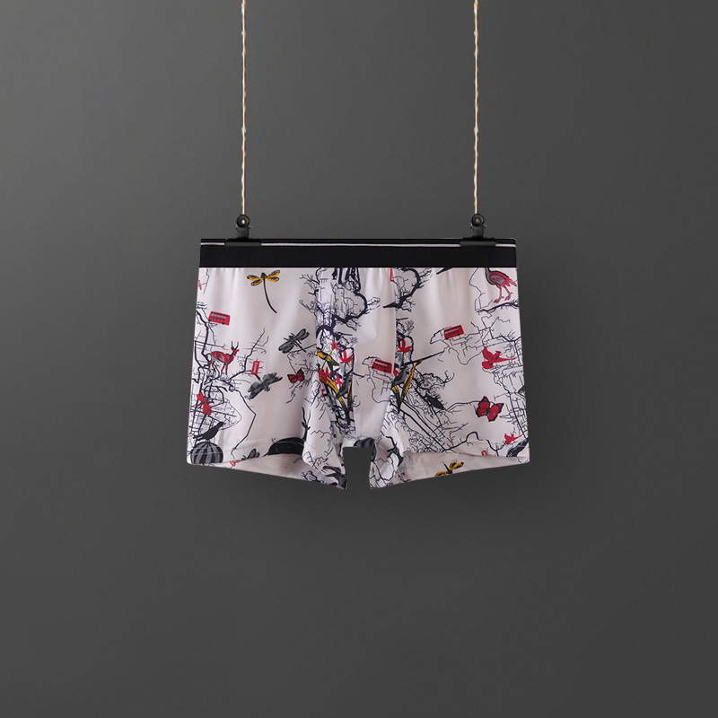 Ropa interior de los hombres de seda de hielo calzoncillos de los hombres verano transpirable cómodo moda personalidad Boxer shorts niños pantalones personalidad