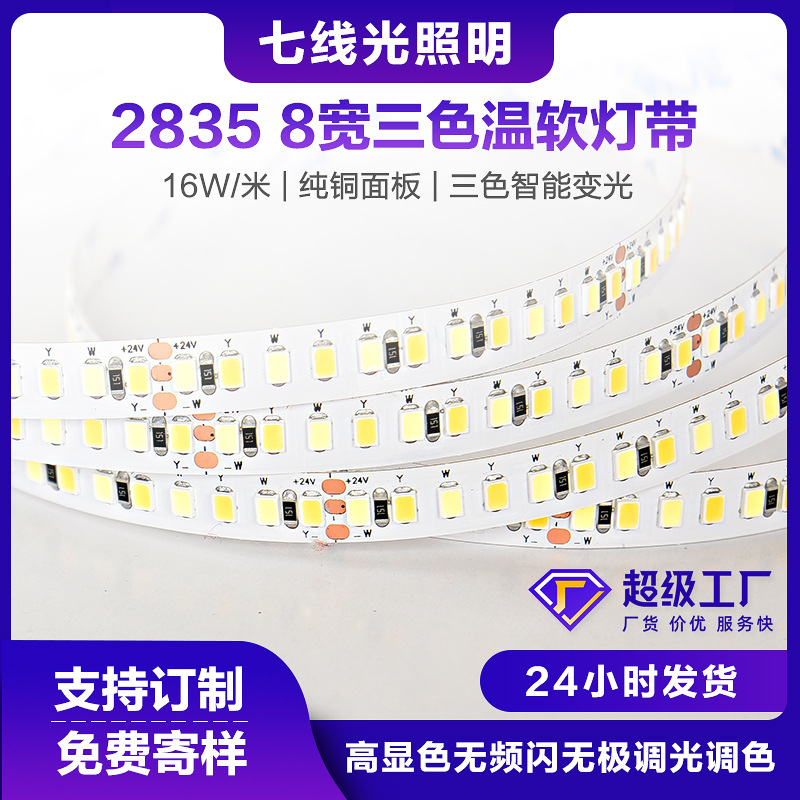 2835 RGB Color Temperature LED Strip Home Atmosphere Wedding Cabinet Light Smart Dual Color Temperature LED Strip Wholesale
