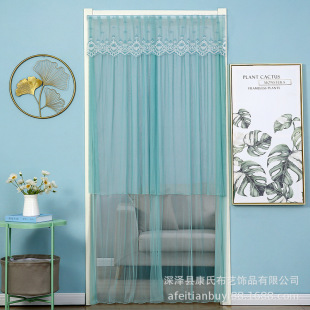 Door curtain summer lace anti-mosquito household punch-free gauze curtain Velcro Internet celebrity curtain wholesale delivery