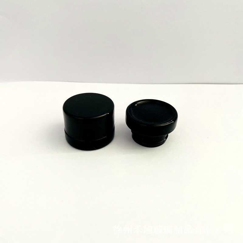 3ML黑色玻璃压旋盖玻璃瓶眼霜瓶安全盖瓶儿童防护盖大麻花瓶原色