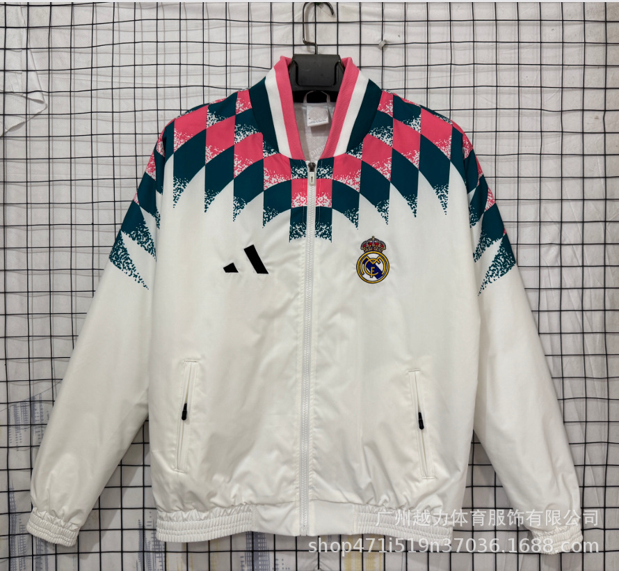 Chaqueta Bordada retro de manga larga y gruesa Manchester United Barcelona Inglaterra Brasil Real Madrid Liverpool image 76