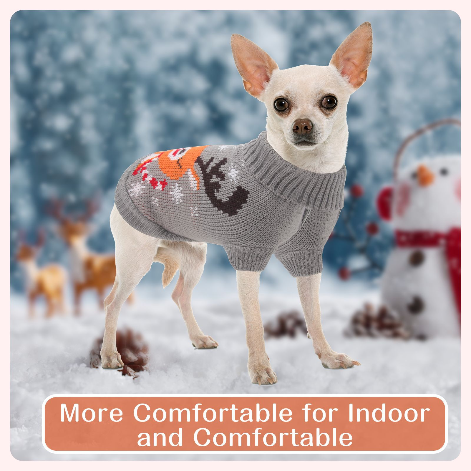 跨境圣诞宠物狗狗衣服保暖英伦风冬季麋鹿毛衣宠物猫秋冬保温毛衣