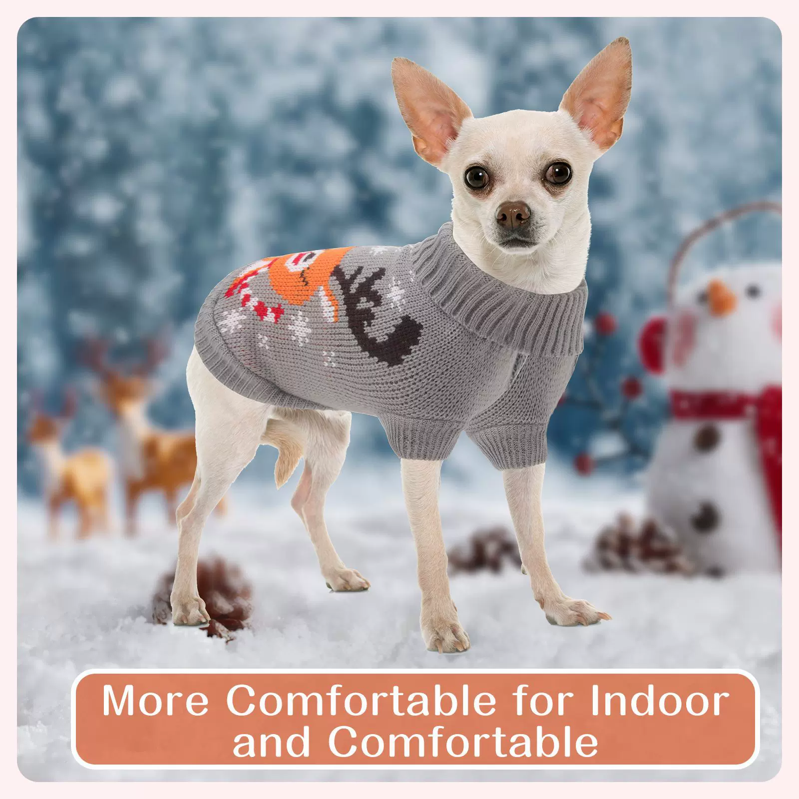 跨境圣诞宠物狗狗衣服保暖英伦风冬季麋鹿毛衣宠物猫秋冬保温毛衣