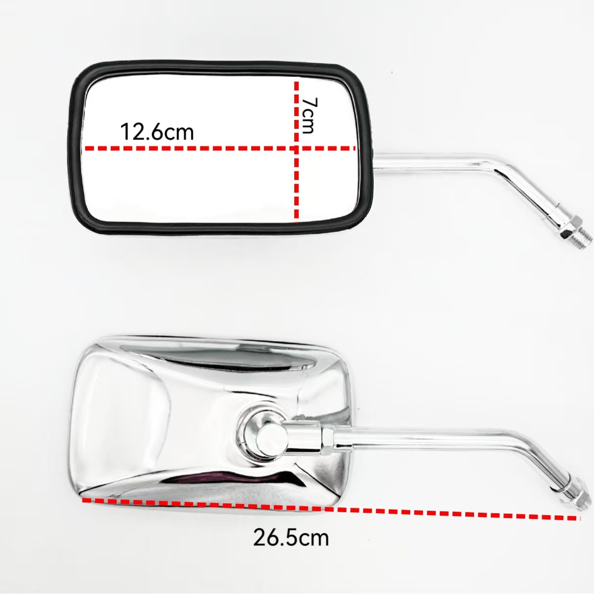 Universal Rearview Mirror Retro Modified Reversing Mirror Storm Prince Motorcycle Electroplated Reflector 10mm