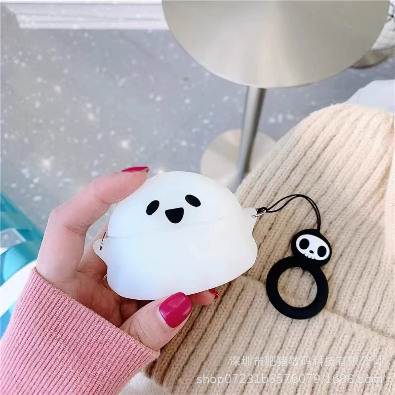 Силиконовый защитный чехол для AirPods, мультяшный 3D-дизайн с креплением, подходит для AirPods 1/2/3/4/Pro/Pro3