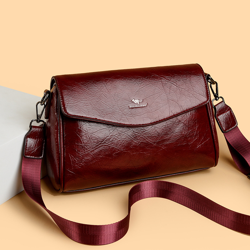 Borsa a tracolla in pelle lucida per donna borsa versatile_voghion.com