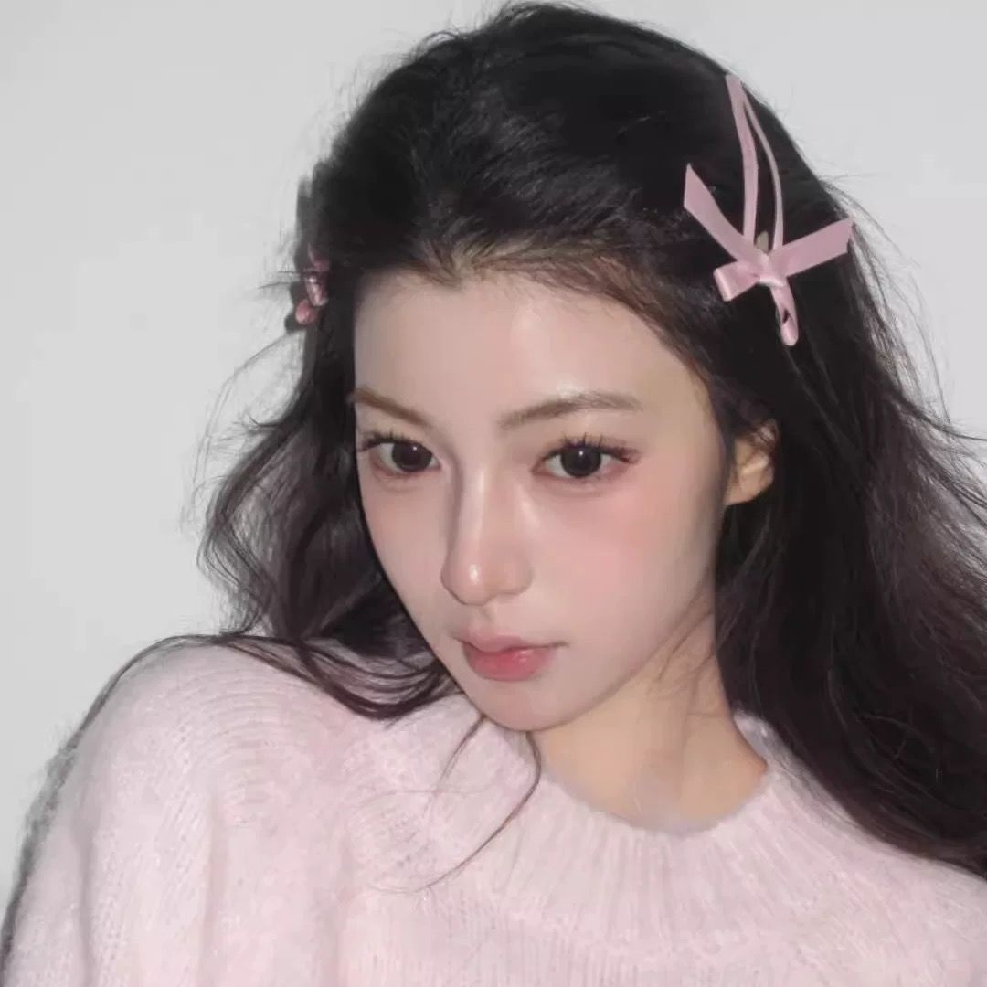 French Ballet Style Bow Pink Ribbon Hairpin Women's Korean Style Sweet Hairpin Bangs Side Clip Hair Headwear