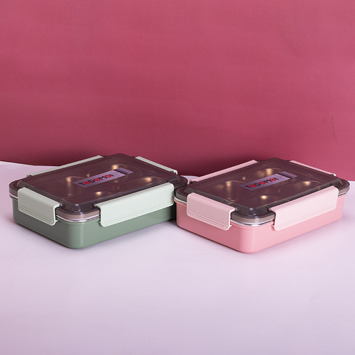 Insulated lunch box 304 stainless steel dinner plate for office workers Korean style portable lunch box insulated microwave oven office