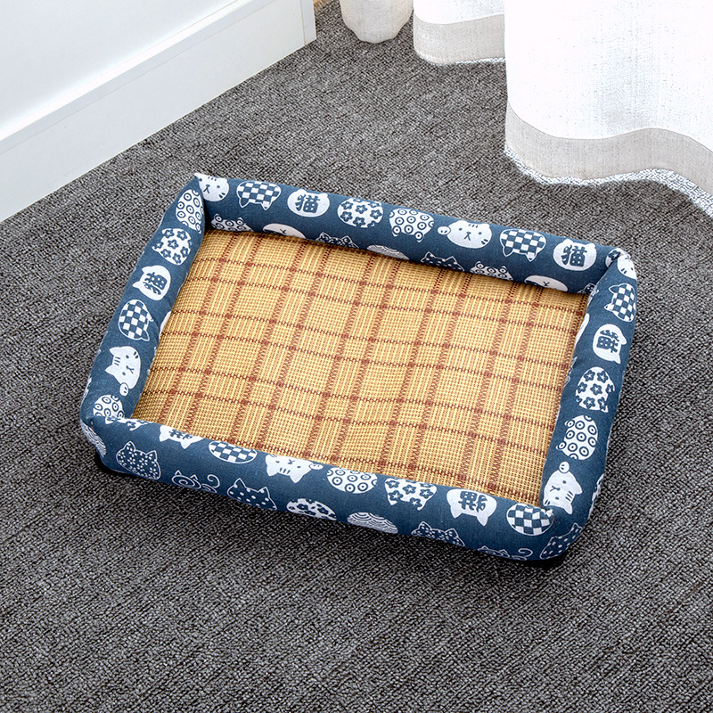 Estera para dormir de verano perrera gato nido verano perro perrera suministros para mascotas peluche pequeño perro cama estera cuatro estaciones universal