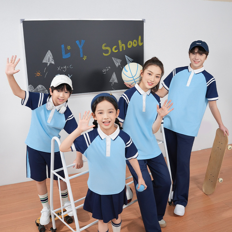 江西九江市小学生校服夏款套装大童休闲运动班服夏季表演服两件套|undefined