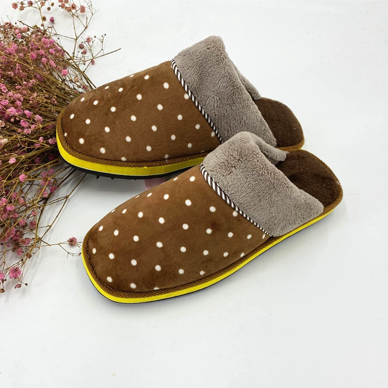 Осенне-зимние толстые теплые хлопковые тапочки ручной работы, плюшевые домашние тапочки на лунном полу с мультяшными рисунками