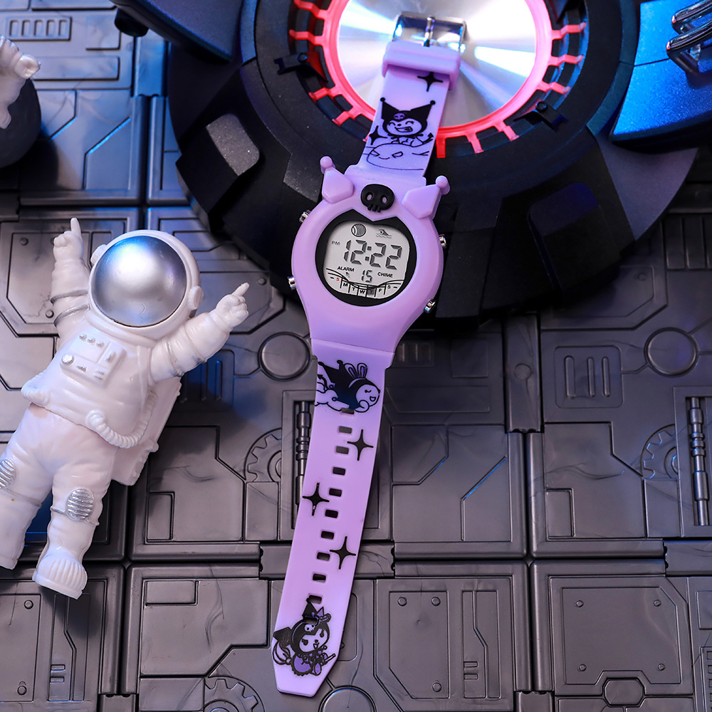 2024 nuevos niños dibujos animados grandes números multifuncionales serie impermeable relojes electrónicos unicornio viento del campus