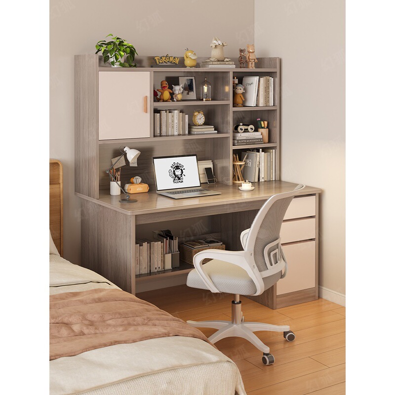 Desk Bookshelf Integrated Writing Desk Student Bedroom Home Small Study Computer Table Simple Rental House Desk