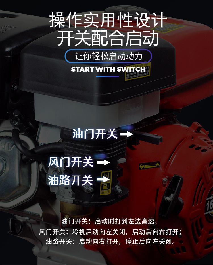 Chongqing engine 188F190F192F deceleration reversal gasoline engine road cutting sand pumping machine puffer cutting