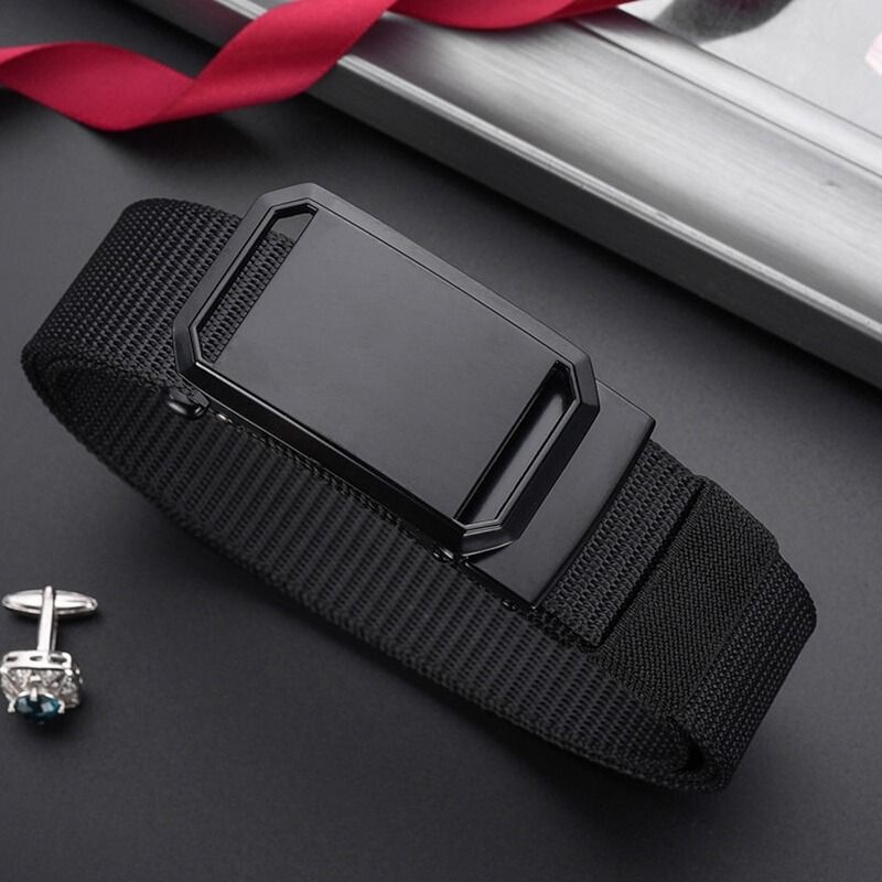 Men's Toothless Automatic Buckle Nylon Belt, Versatile Casual Canvas Woven Belt, Simple and Stylish Sports Belt Men's Toothless Automatic Buckle Nylon Belt, Versatile Casual Canvas Woven Belt, Simple and Stylish Sports Belt