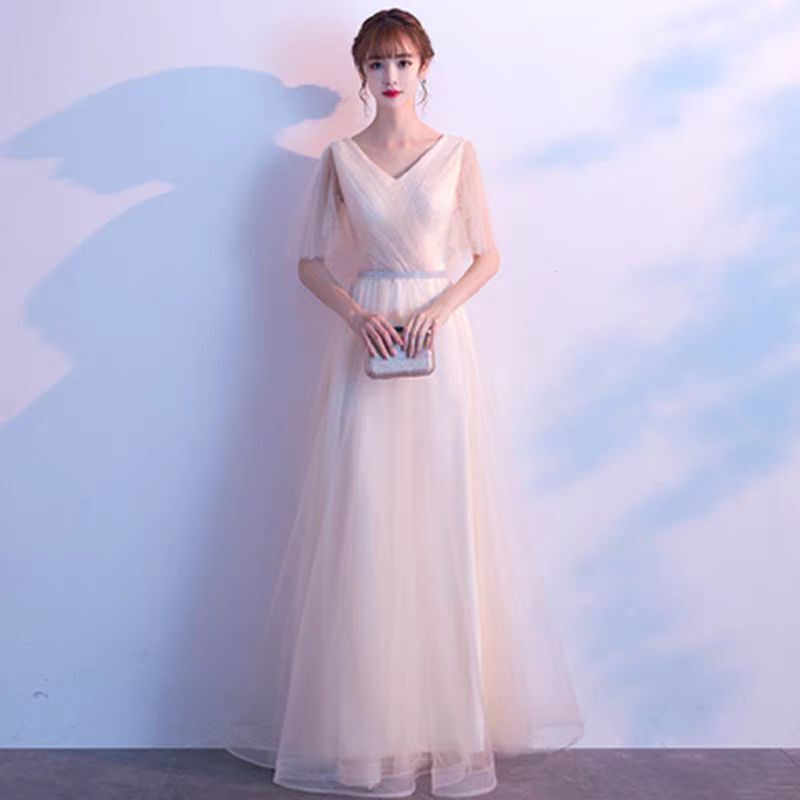 大合唱団パフォーマンス服女性のロングスカート学生赤い歌朗読服ホスト宴会気質スリムイブニングドレス女性|undefined