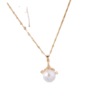 Retro women's necklace, universal pendant from pearl, accessory, simple and elegant design, light luxury style, does not fade