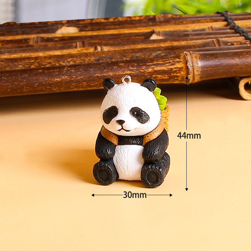 樹脂パンダクリエイティブ装飾品 diy キーホルダーペンダント漫画かわいい文化創造旅行お土産バッグペンダント|undefined