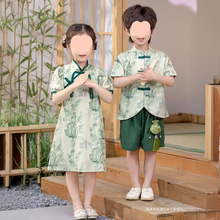 男童汉服套装女童国风唐装夏季儿童中式古装宝宝薄款演出服装
