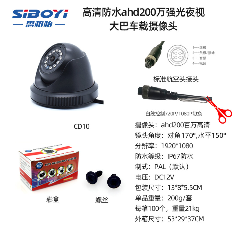 Million HD ahd bus aviation head car camera CD10