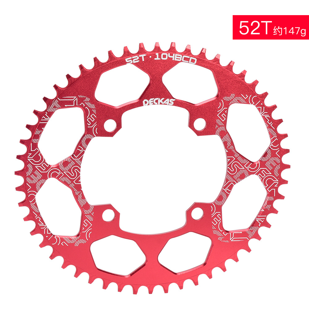 Plato único DECKAS para bicicleta de montaña, 104BCD 32/34/36/38T, dientes positivos y negativos